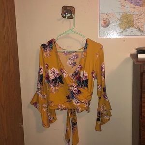 Yellow shirt with flowers